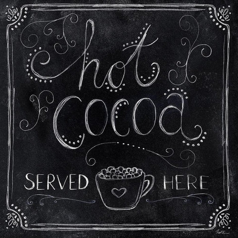 Hot Cocoa Black Modern Wood Framed Art Print by Carpentieri, Natalie