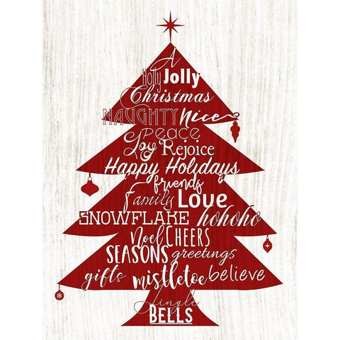 Holly Jolly Christmas Trees Black Modern Wood Framed Art Print with Double Matting by Santiago, Daniela