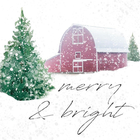 Farmhouse Christmas Black Modern Wood Framed Art Print with Double Matting by Robinson, Carol