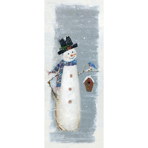 Primitive Snowman I White Modern Wood Framed Art Print by Swatland, Sally
