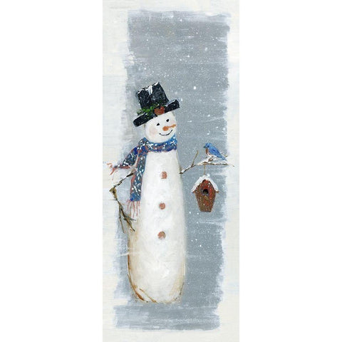 Primitive Snowman I Gold Ornate Wood Framed Art Print with Double Matting by Swatland, Sally