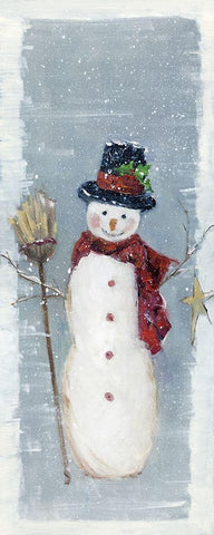 Primitive Snowman II White Modern Wood Framed Art Print with Double Matting by Swatland, Sally