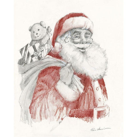 Ready for Christmas Gold Ornate Wood Framed Art Print with Double Matting by Manning, Ruane