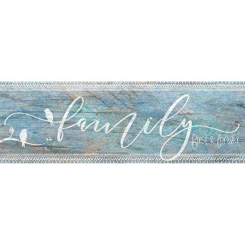 Family First White Modern Wood Framed Art Print by Santiago, Daniela