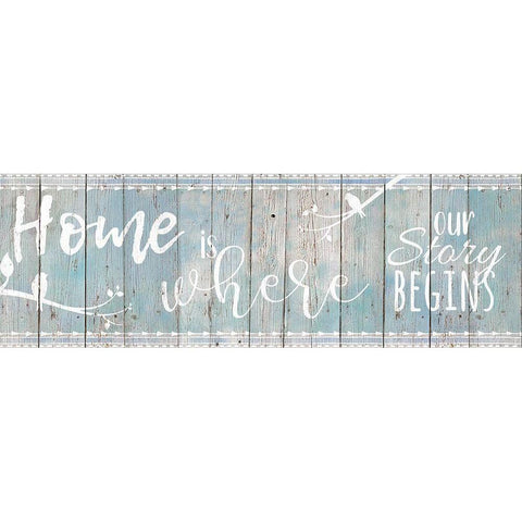 Home Story Black Modern Wood Framed Art Print with Double Matting by Santiago, Daniela