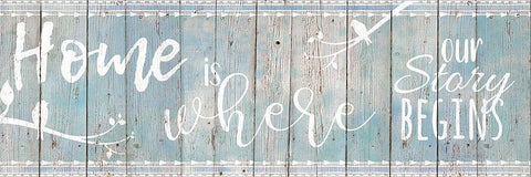 Home Story White Modern Wood Framed Art Print with Double Matting by Santiago, Daniela