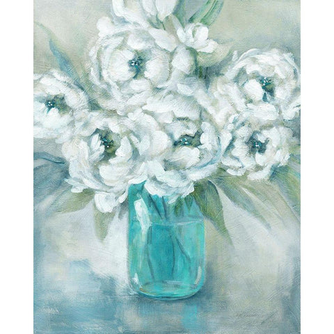 Pure Peonies White Modern Wood Framed Art Print by Robinson, Carol