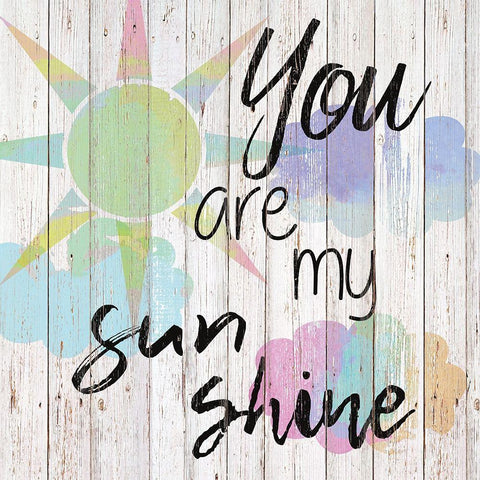 You are my Sunshine White Modern Wood Framed Art Print with Double Matting by Santiago, Daniela
