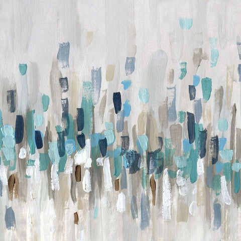 Staccato Blue I Black Modern Wood Framed Art Print with Double Matting by Craven, Katrina