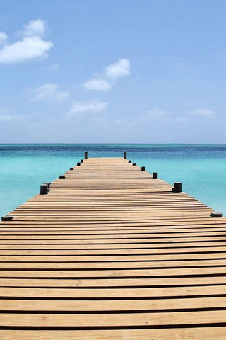 Blue Skies White Modern Wood Framed Art Print with Double Matting by Carpentieri, Natalie