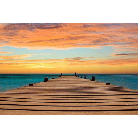 Aruba Sundown Black Modern Wood Framed Art Print by Carpentieri, Natalie