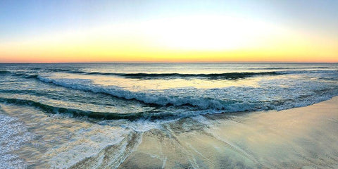 West End Sunrise White Modern Wood Framed Art Print with Double Matting by Carpentieri, Natalie