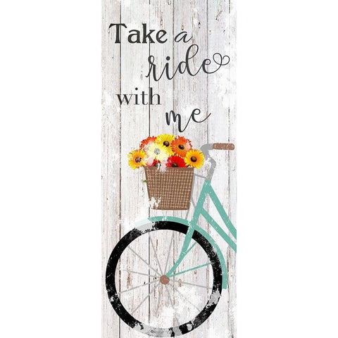 Bicycle Ride White Modern Wood Framed Art Print by Santiago, Daniela