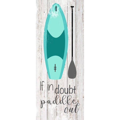 Paddle Board Black Modern Wood Framed Art Print with Double Matting by Santiago, Daniela