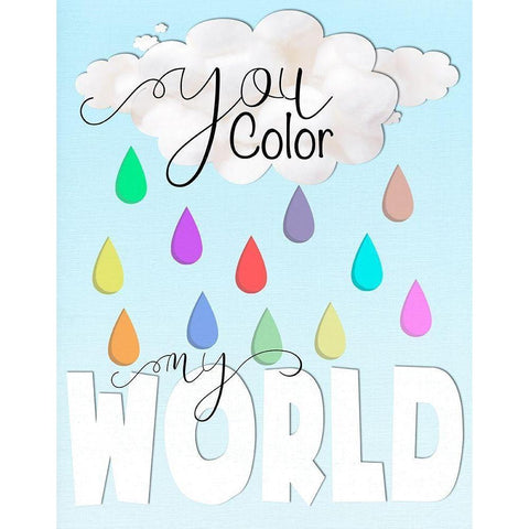 Color My World Black Modern Wood Framed Art Print with Double Matting by Santiago, Daniela