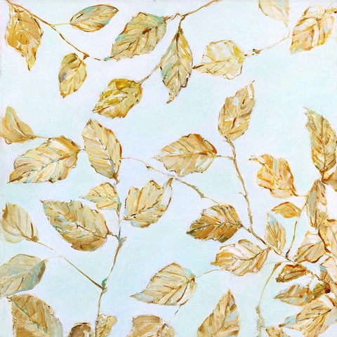 Dancing Birch Leaves White Modern Wood Framed Art Print by Swatland, Sally