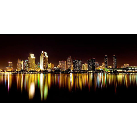 San Diego Skyline Black Modern Wood Framed Art Print by Shoemaker, Andrew