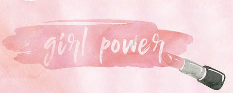 Girl Power Black Ornate Wood Framed Art Print with Double Matting by CAD Designs