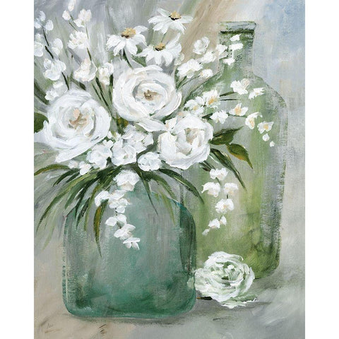 Rosey Afternoon White Modern Wood Framed Art Print by Nan