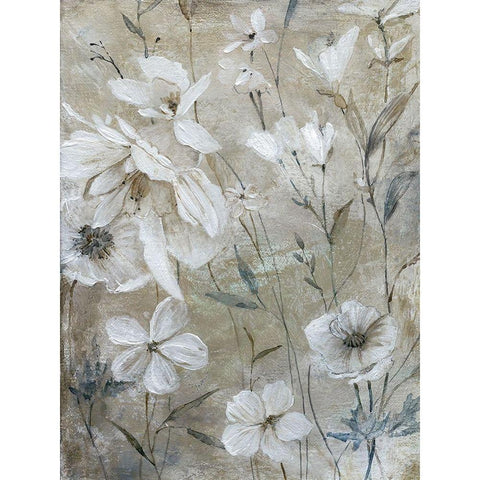 Wildflower Whites White Modern Wood Framed Art Print by Robinson, Carol