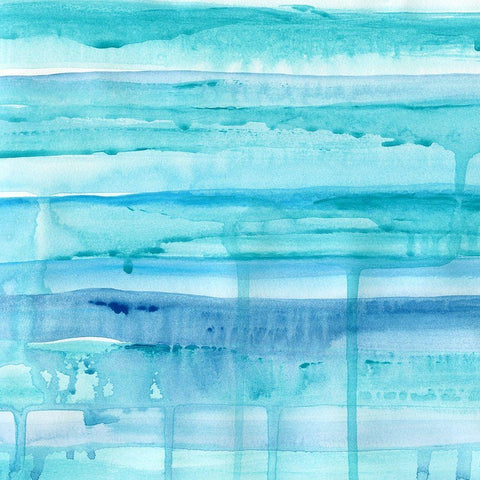 Ocean Blues Black Modern Wood Framed Art Print by Craven, Katrina