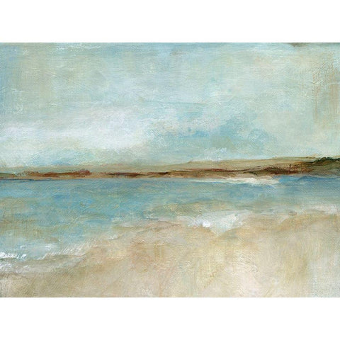 Solitary Beach Black Modern Wood Framed Art Print with Double Matting by Robinson, Carol