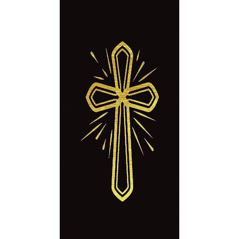 The Cross Gold Ornate Wood Framed Art Print with Double Matting by CAD Designs