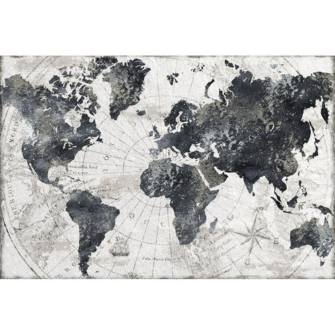 Modern Atlas White Modern Wood Framed Art Print by CAD Designs