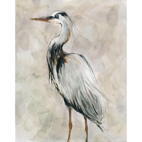 Crane at Dusk II White Modern Wood Framed Art Print by Robinson, Carol