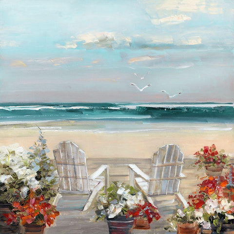 Summer Sea Breeze White Modern Wood Framed Art Print by Swatland, Sally