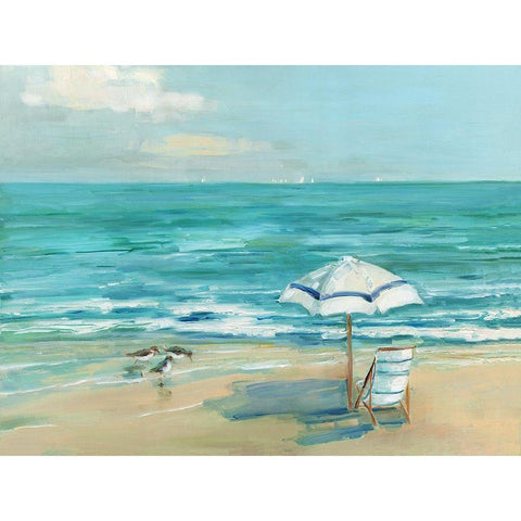 Simply Summer White Modern Wood Framed Art Print by Swatland, Sally