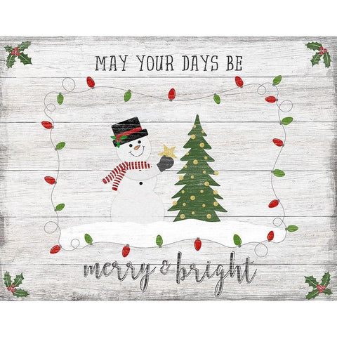 Merry and Bright Black Modern Wood Framed Art Print by Carpentieri, Natalie