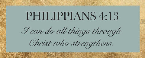 Phillippians 4:13 White Modern Wood Framed Art Print with Double Matting by CAD Designs