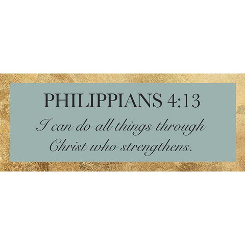 Phillippians 4:13 White Modern Wood Framed Art Print by CAD Designs