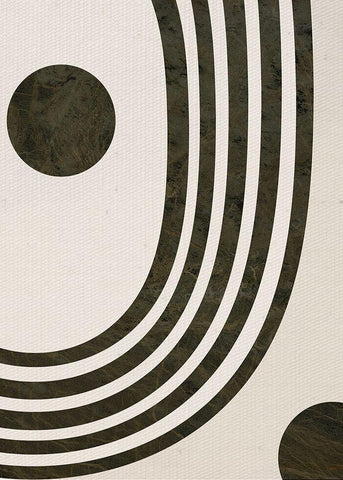 Tubular Abstract Black Ornate Wood Framed Art Print with Double Matting by Santiago, Daniela