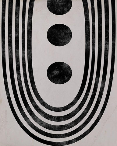 Tubular Abstract Black Ornate Wood Framed Art Print with Double Matting by Santiago, Daniela