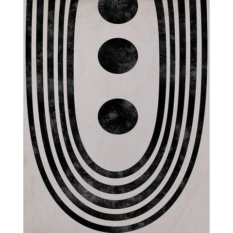 Tubular Abstract Black Modern Wood Framed Art Print with Double Matting by Santiago, Daniela