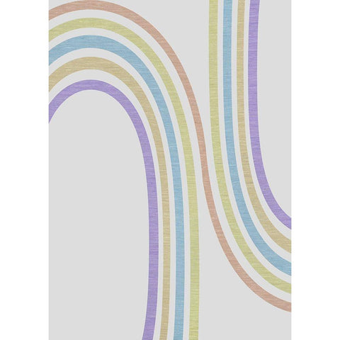 Tubular Abstract White Modern Wood Framed Art Print by Santiago, Daniela
