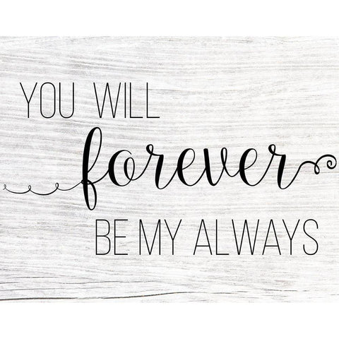 Forever My Always Black Modern Wood Framed Art Print by CAD Designs