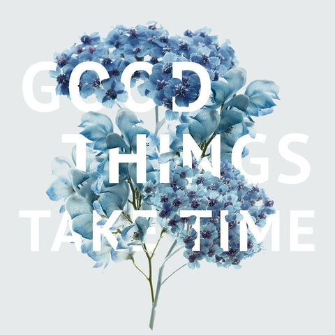 Good Things Take White Modern Wood Framed Art Print with Double Matting by Delimont, Danita