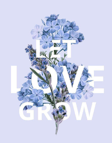 Let Love Grow Black Ornate Wood Framed Art Print with Double Matting by Donovan, Kelly