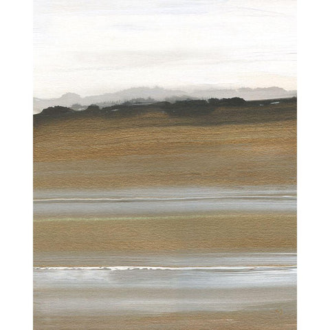 Field of Gold I Black Modern Wood Framed Art Print with Double Matting by Jill, Susan