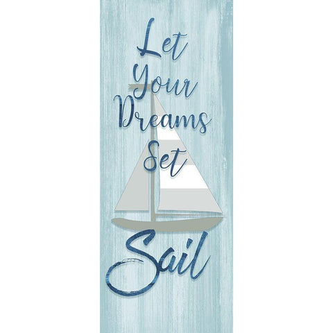 Dreams Set Sail Black Modern Wood Framed Art Print by CAD Designs