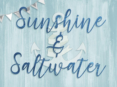 Sunshine and Saltwater Black Ornate Wood Framed Art Print with Double Matting by CAD Designs