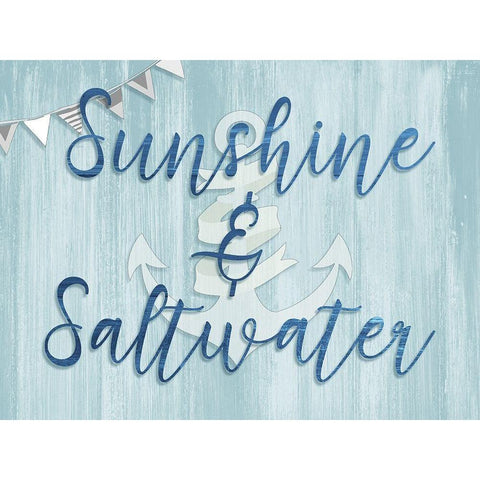 Sunshine and Saltwater Black Modern Wood Framed Art Print by CAD Designs