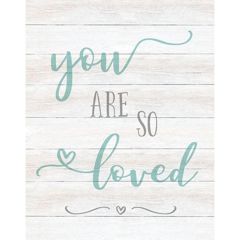 So Loved White Modern Wood Framed Art Print by CAD Designs