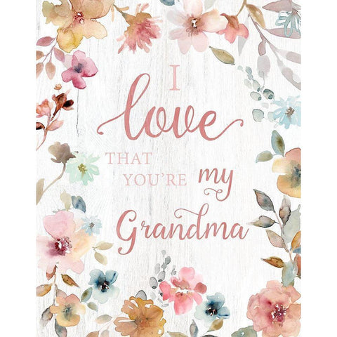 Love Grandma White Modern Wood Framed Art Print by Robinson, Carol