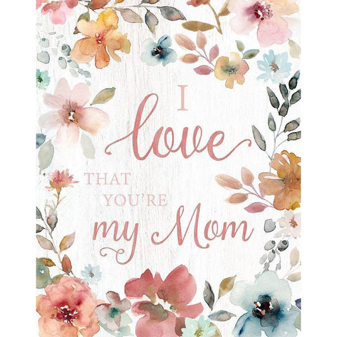 Love Mom Black Modern Wood Framed Art Print with Double Matting by Robinson, Carol