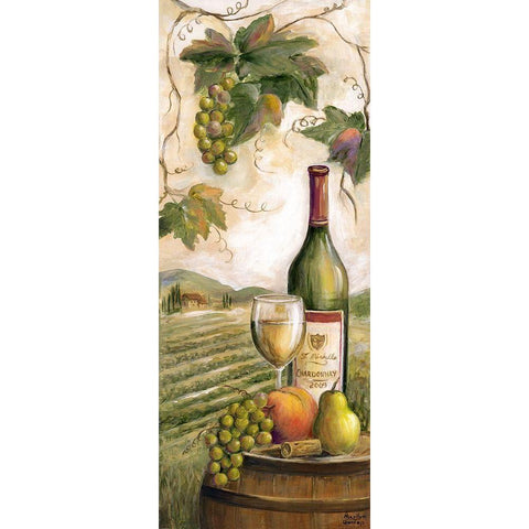 Wine Country White Gold Ornate Wood Framed Art Print with Double Matting by Dunlap, Marilyn