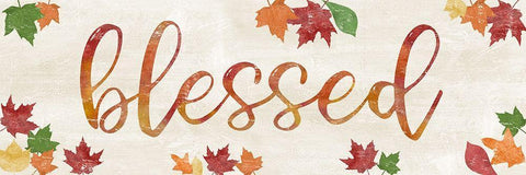 Blessed Leaves White Modern Wood Framed Art Print with Double Matting by CAD Designs